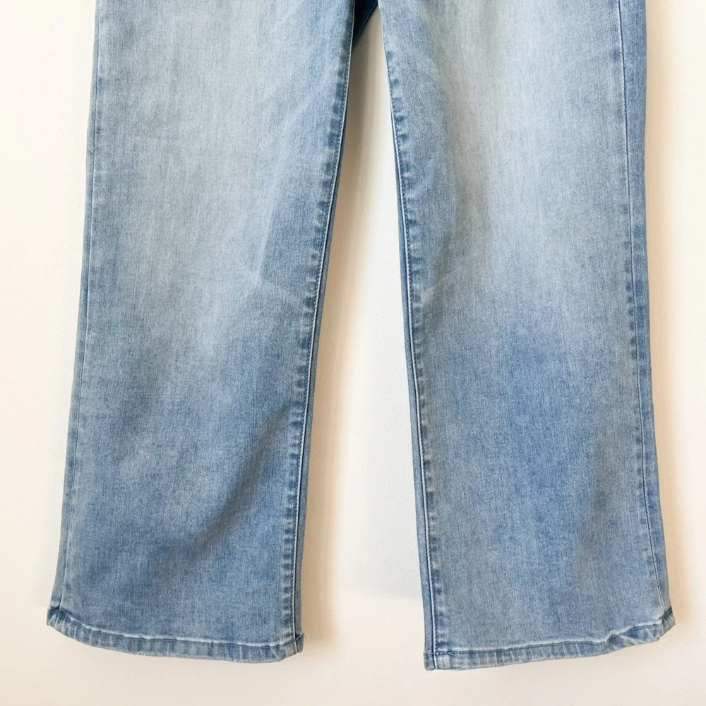 Boston Proper Cropped Denim‎ Jeans High Rise Wide Leg Light Wash Womens 4